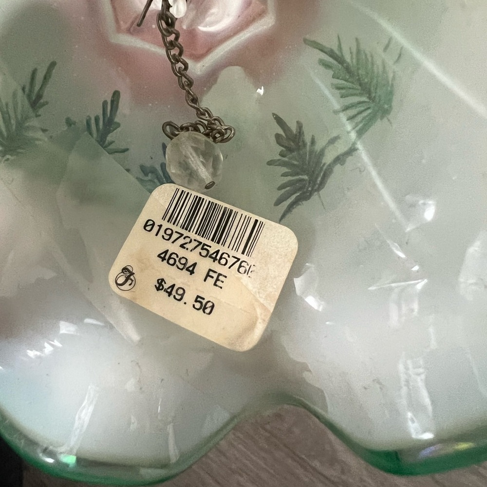 Fenton Glass Bell with Green Fern Design - Picture 12 of 16